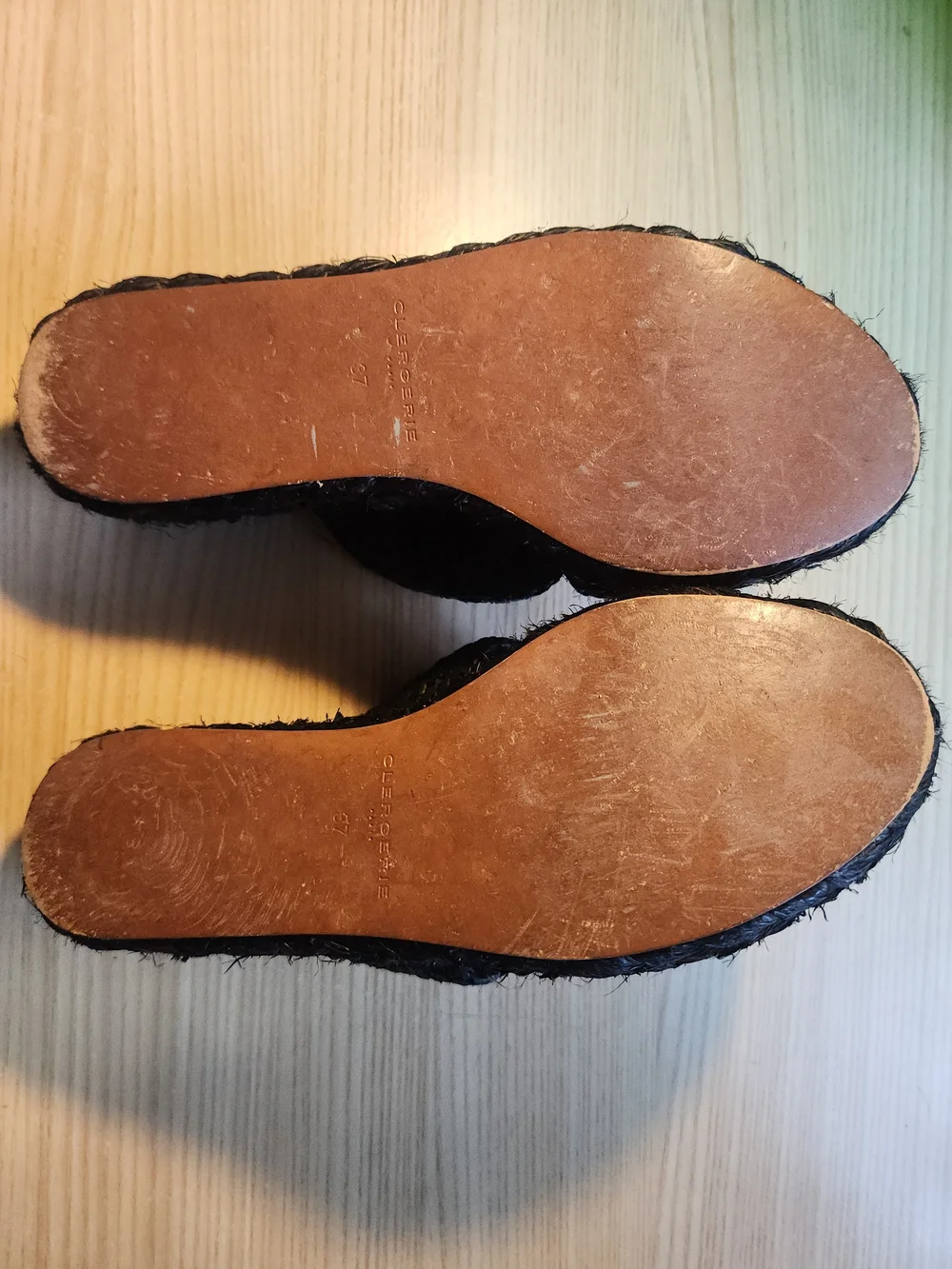 Robert Clergerie Black Raffia Platform Slides